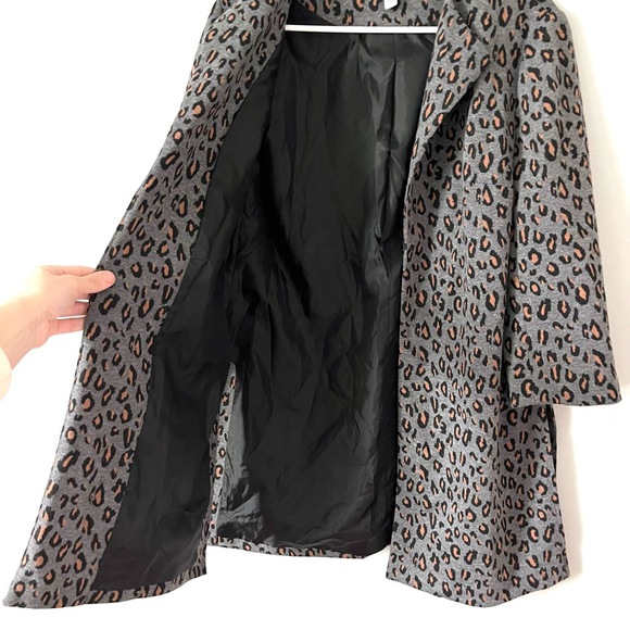nine west leopard print gray open sweater jacket - Picture 8 of 16